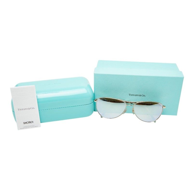 Tiffany & Co Teardrop Sunglasses Brown Gold Plated Eyewear