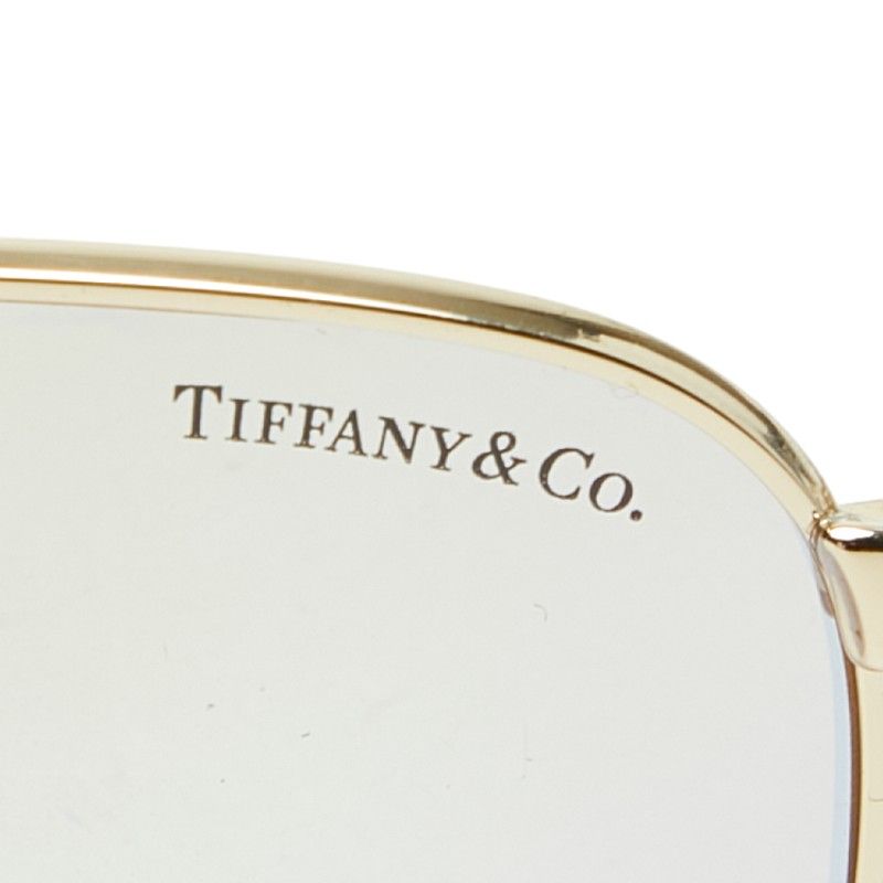 Tiffany & Co Teardrop Sunglasses Brown Gold Plated Eyewear