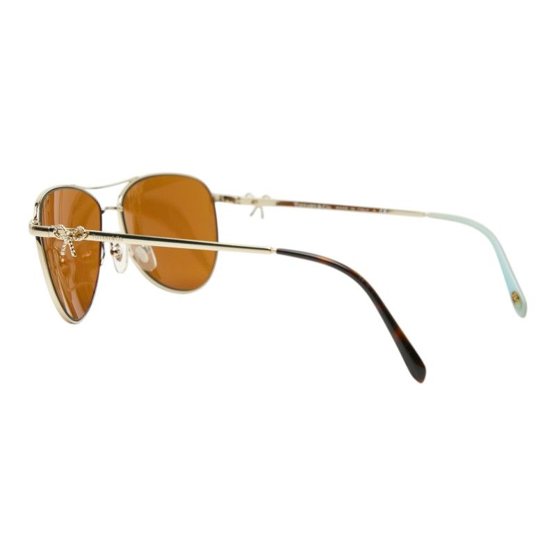 Tiffany & Co Teardrop Sunglasses Brown Gold Plated Eyewear