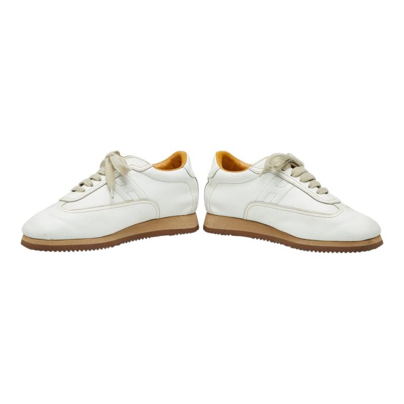 Hermes Quick Sneakers 35.5 White Leather
