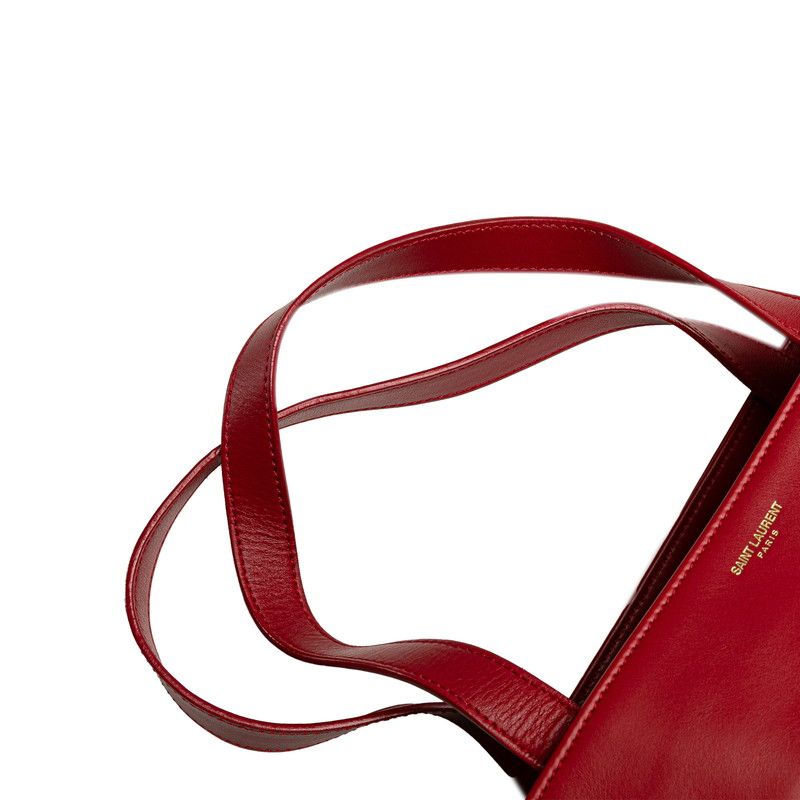 Saint Laurent Reversible Tote Red Leather Suede