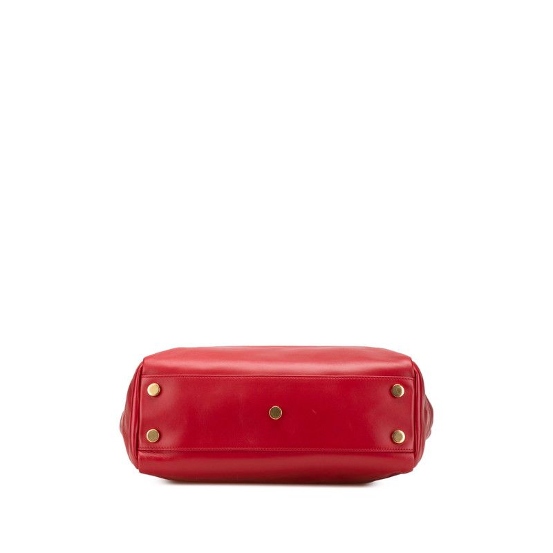 Saint Laurent Reversible Tote Red Leather Suede