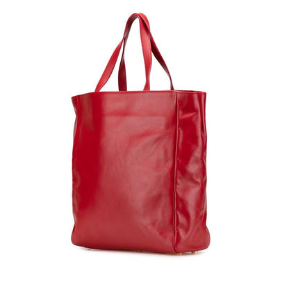 Saint Laurent Reversible Tote Red Leather Suede