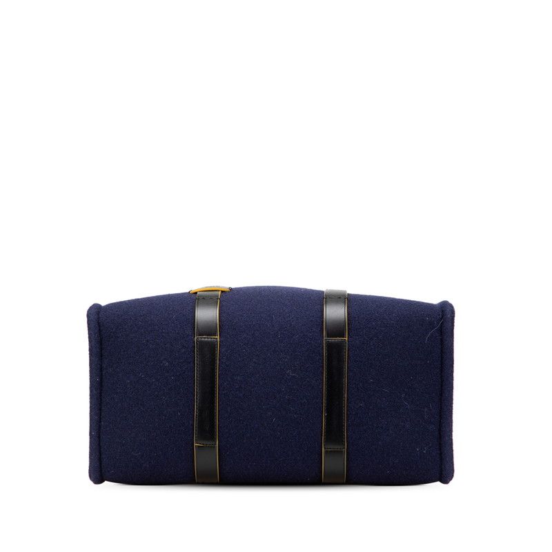 Fendi Tote Navy Wool Leather