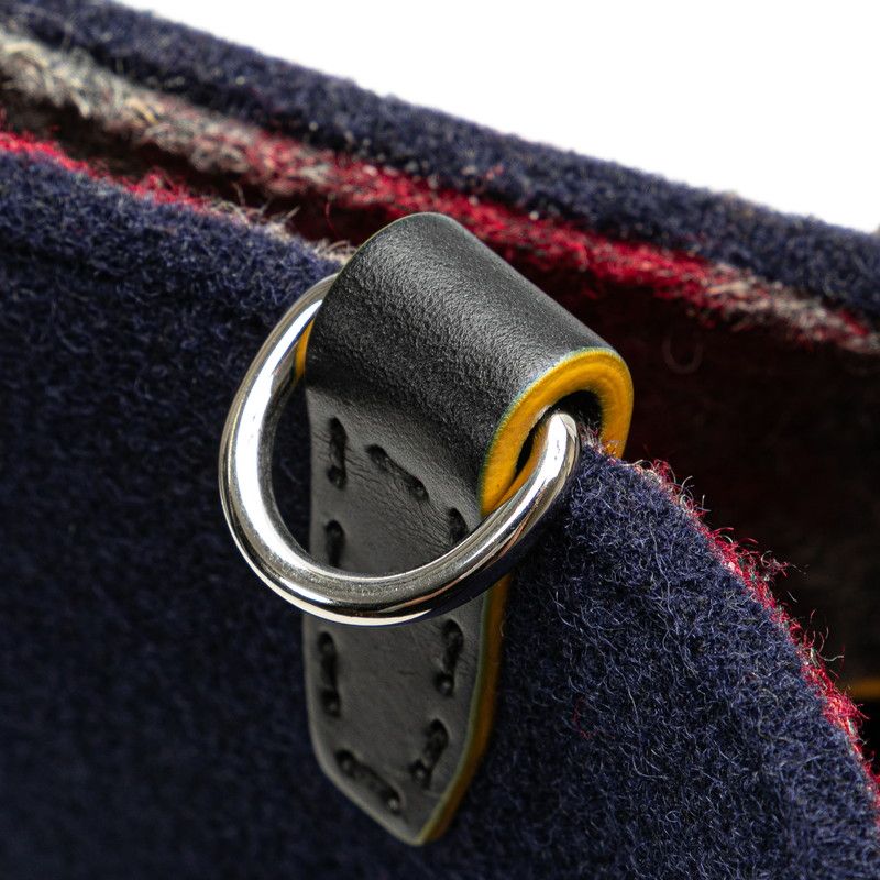 Fendi Tote Navy Wool Leather