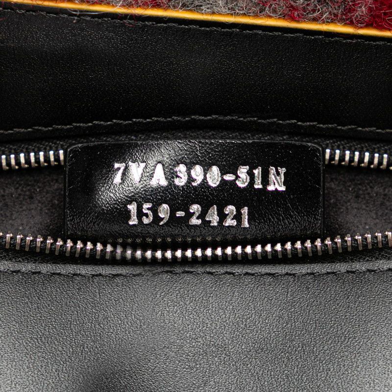 Fendi Tote Navy Wool Leather