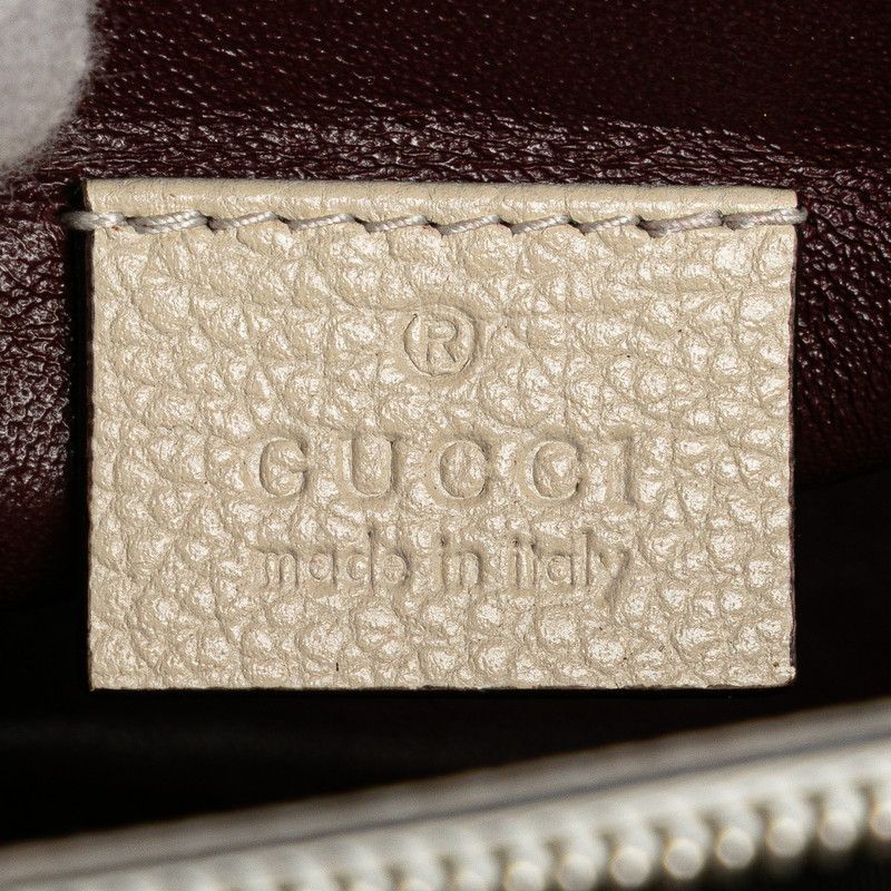 Gucci Zumi Horsebit Handbag White Leather