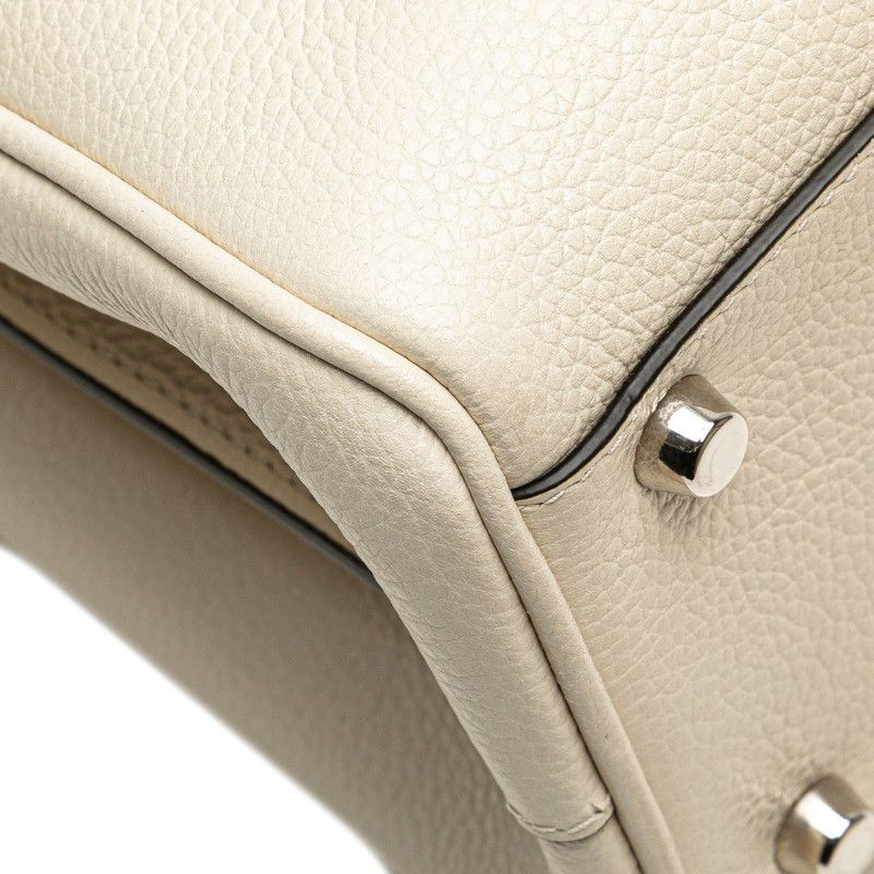Gucci Zumi Horsebit Handbag White Leather