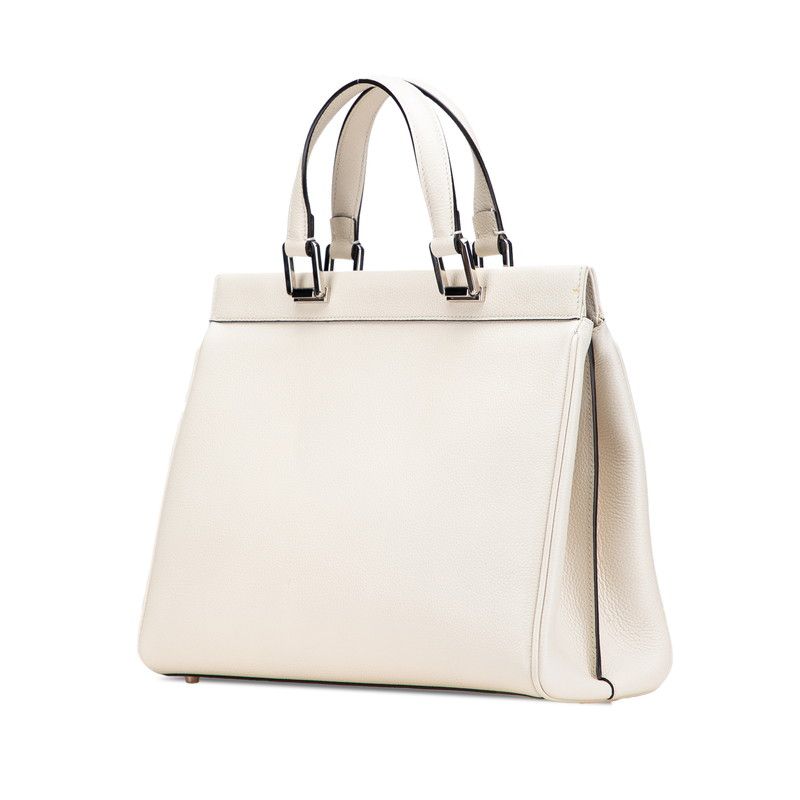 Gucci Zumi Horsebit Handbag White Leather
