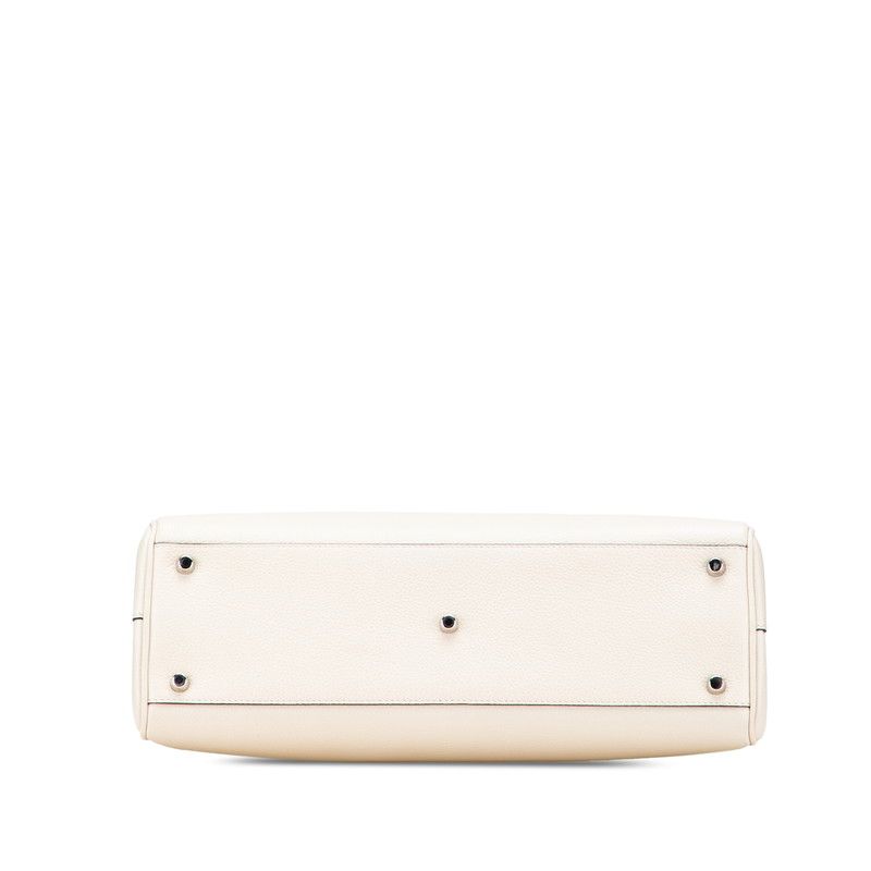 Gucci Zumi Horsebit Handbag White Leather