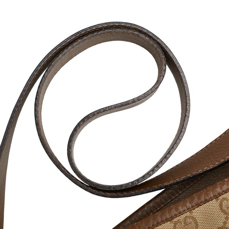 Gucci GG Canvas Crossbody Shoulder Bag Beige Brown