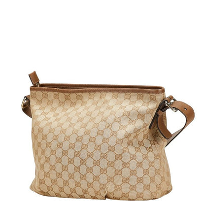 Gucci GG Canvas Crossbody Shoulder Bag Beige Brown