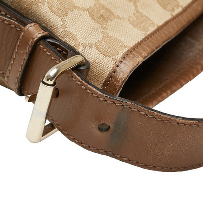 Gucci GG Canvas Crossbody Shoulder Bag Beige Brown