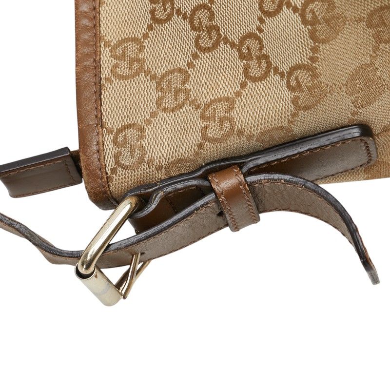 Gucci GG Canvas Crossbody Shoulder Bag Beige Brown