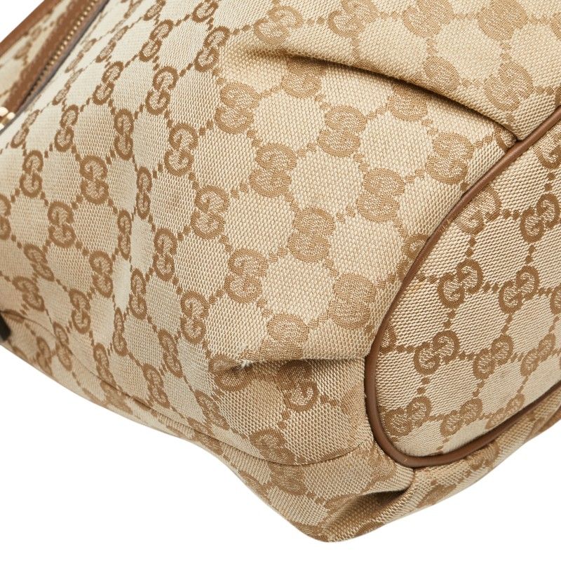 Gucci GG Canvas Crossbody Shoulder Bag Beige Brown