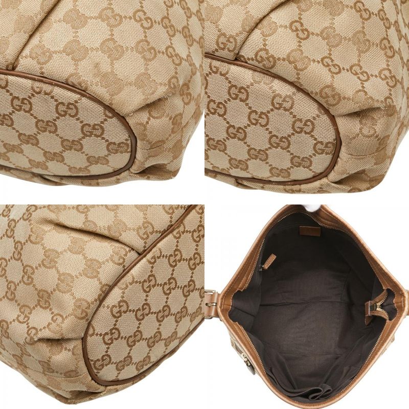 Gucci GG Canvas Crossbody Shoulder Bag Beige Brown