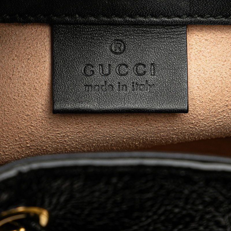 Gucci Crossbody Shoulder Bag Mini Bucket Red Black Suede Leather