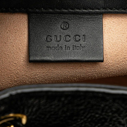 Gucci Crossbody Shoulder Bag Mini Bucket Red Black Suede Leather