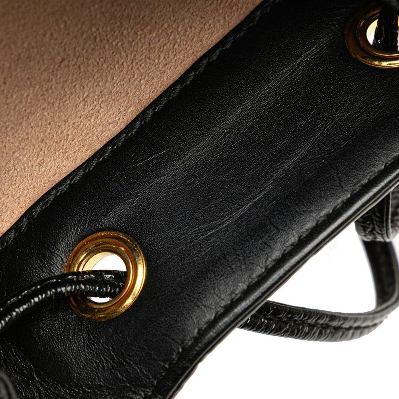 Gucci Crossbody Shoulder Bag Mini Bucket Red Black Suede Leather