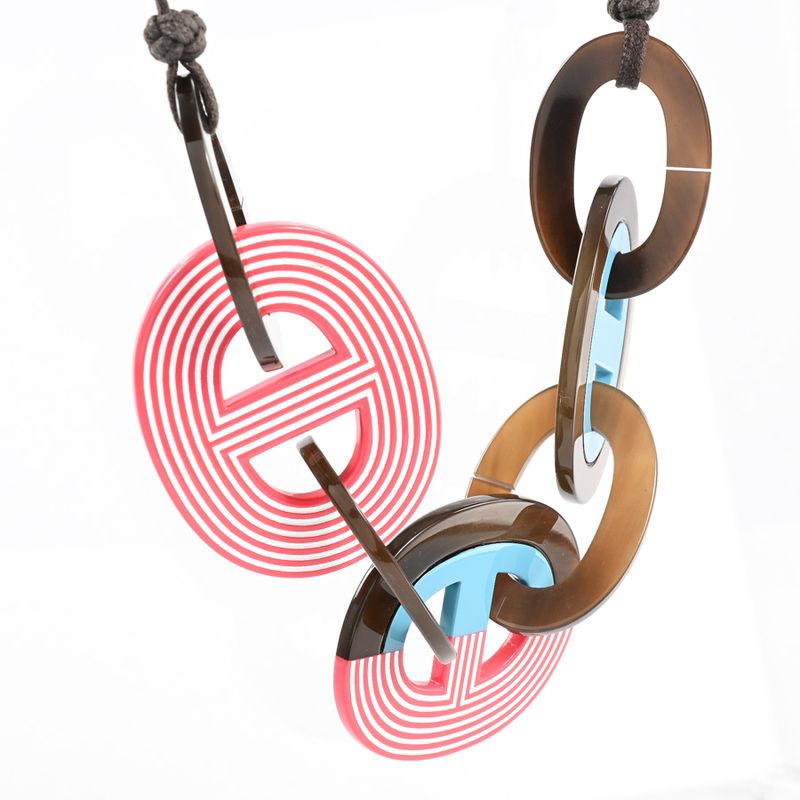Hermes Necklace Calamba Blue