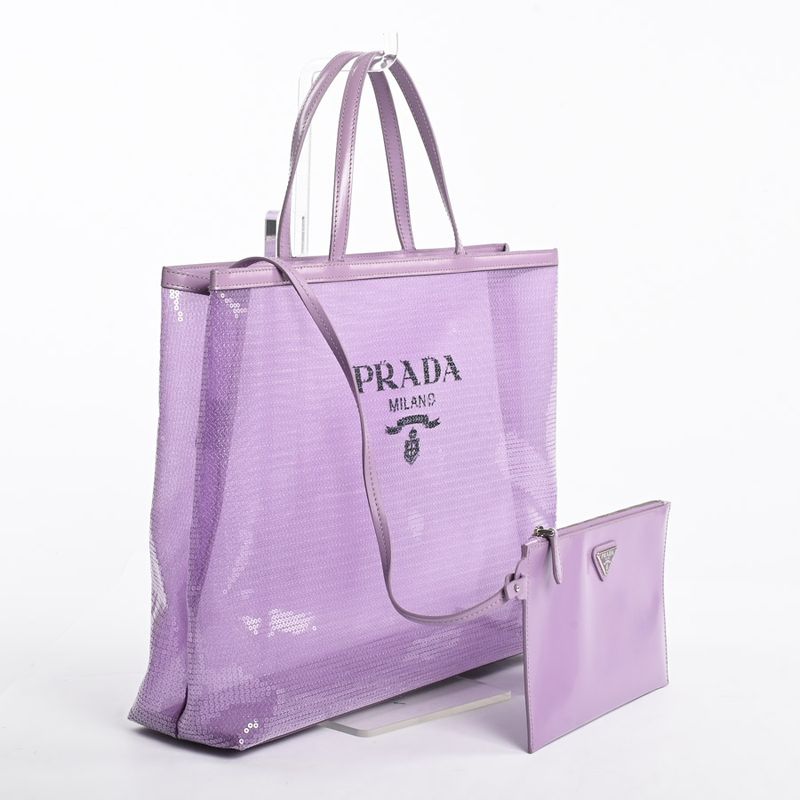 Prada Tote Mesh Totes Purple