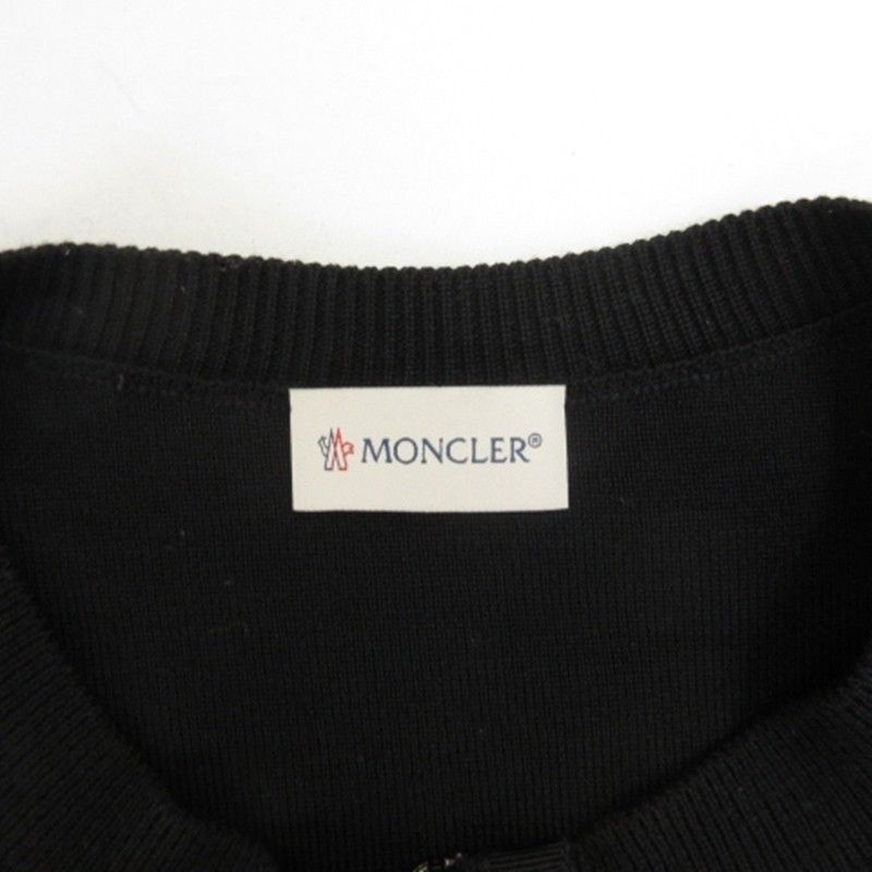 Moncler Tricot Cardigan Knit Contrast Down Jacket Black