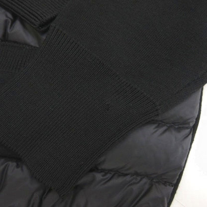 Moncler Tricot Cardigan Knit Contrast Down Jacket Black