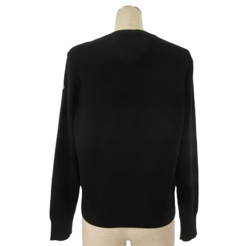 Moncler Tricot Cardigan Knit Contrast Down Jacket Black