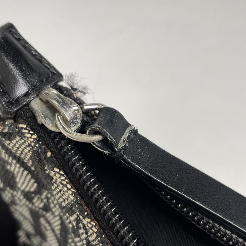 Dior Trotter Pattern Shoulder Bag Canvas Black