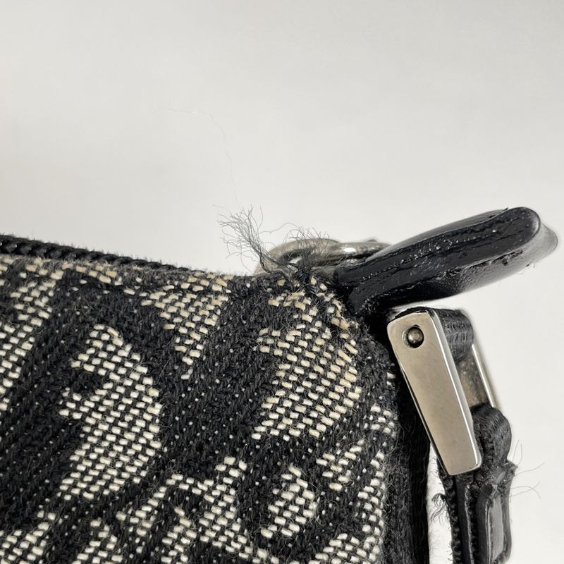 Dior Trotter Pattern Shoulder Bag Canvas Black