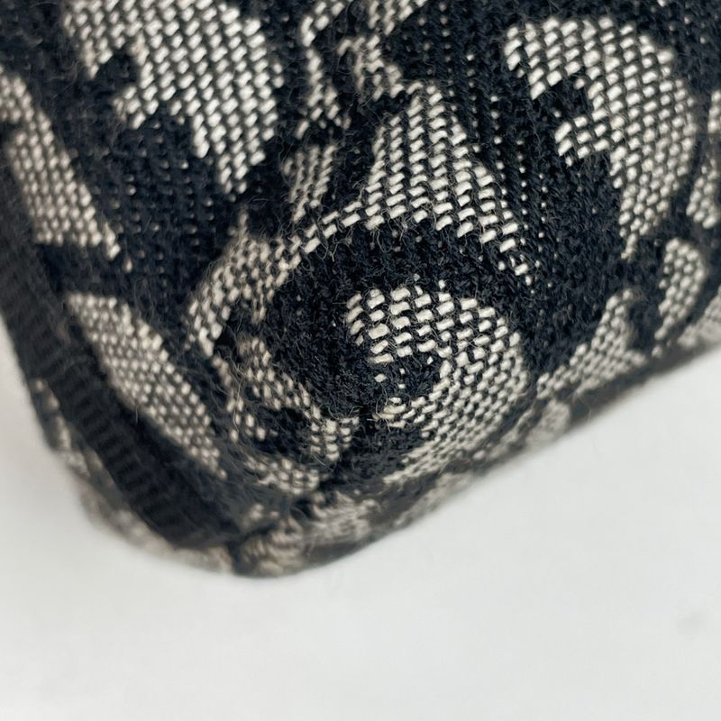 Dior Trotter Pattern Shoulder Bag Canvas Black