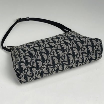 Dior Trotter Pattern Shoulder Bag Canvas Black
