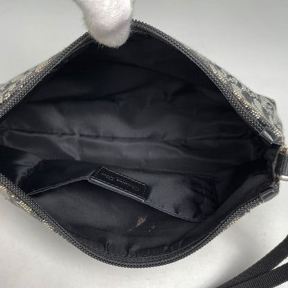 Dior Trotter Pattern Shoulder Bag Canvas Black