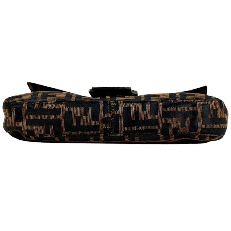 Fendi Zucca Pattern Mamma Baguette Handbag Shoulder Canvas Brown