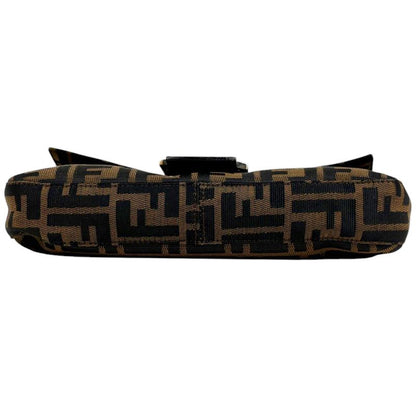 Fendi Zucca Pattern Mamma Baguette Handbag Shoulder Canvas Brown