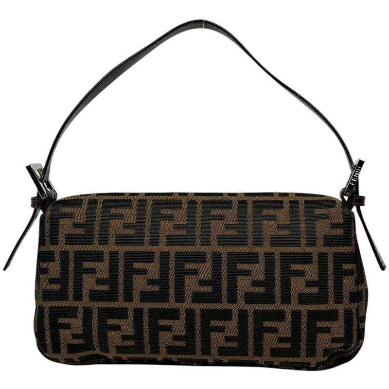 Fendi Zucca Pattern Mamma Baguette Handbag Shoulder Canvas Brown