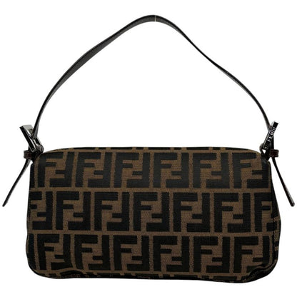 Fendi Zucca Pattern Mamma Baguette Handbag Shoulder Canvas Brown