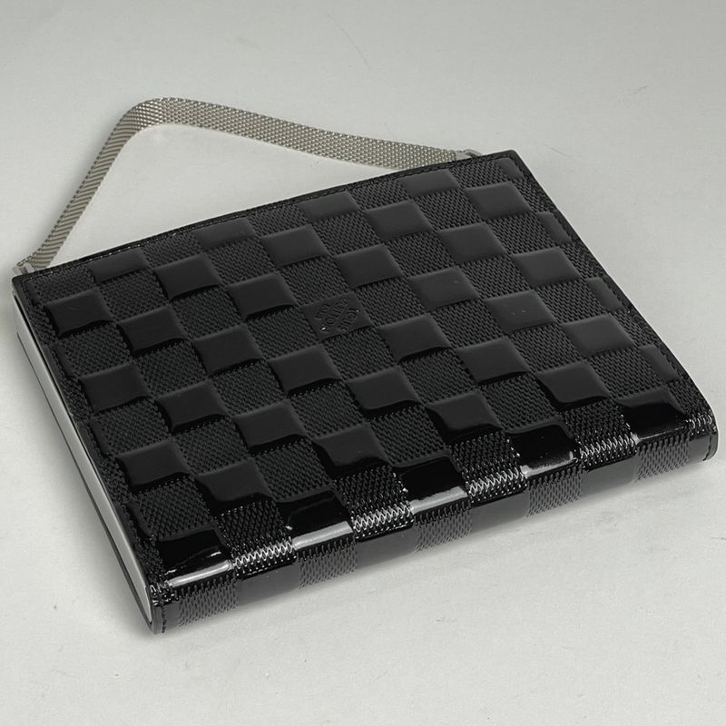 Louis Vuitton Ange MM Enamel Patent Leather Handbag Damier Vernis Noir Black