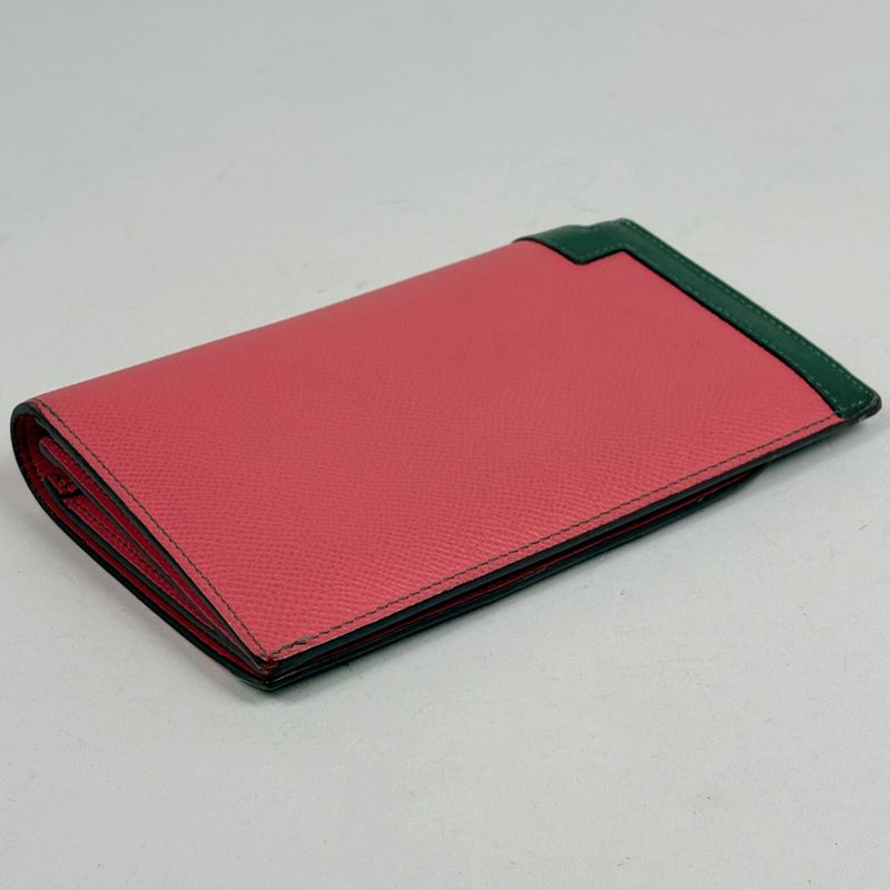 Hermes Camaille Combine Long Bifold Wallet Veau Epsom Rose Azalea