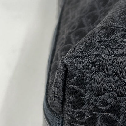 Dior Trotter Pattern Shoulder Bag Logo Street Chic Canvas Black