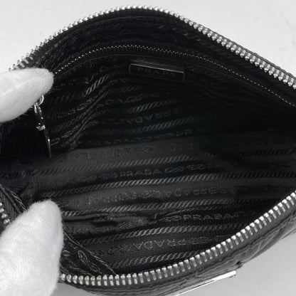 Prada Chain 2-Way Shoulder Bag Quilted Nylon Nero