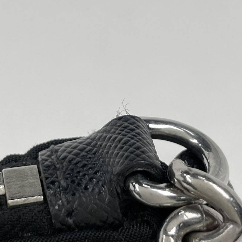 Prada Chain 2-Way Shoulder Bag Quilted Nylon Nero