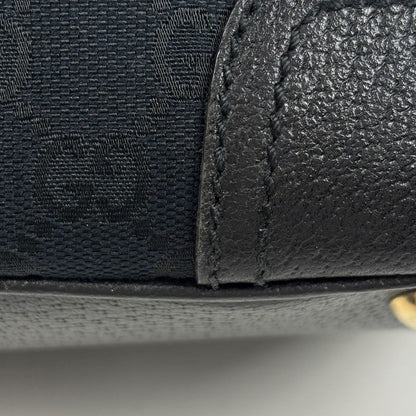 Gucci Princi Shoulder Bag GG Pattern Sherry Line Canvas Black