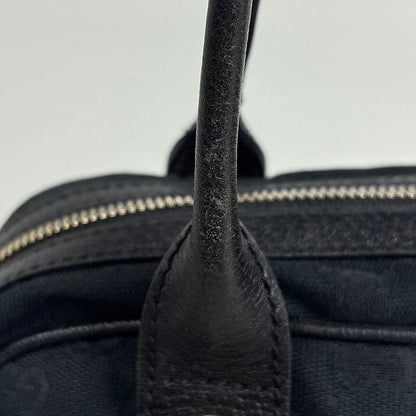 Gucci Princi Shoulder Bag GG Pattern Sherry Line Canvas Black