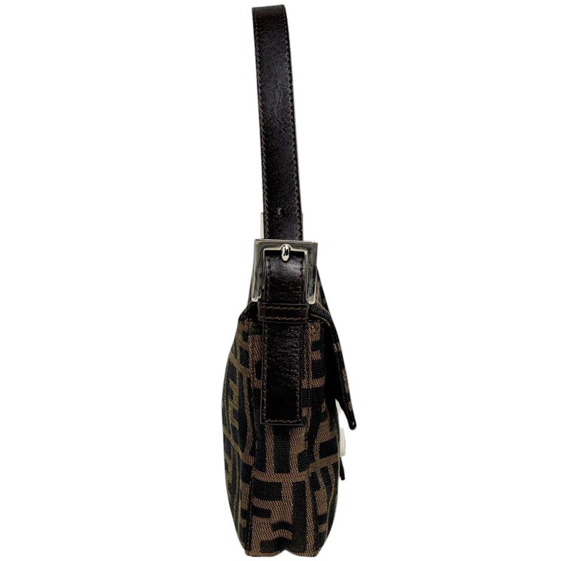 Fendi Zucca Pattern Mamma Bucket Shoulder Bag Canvas Brown