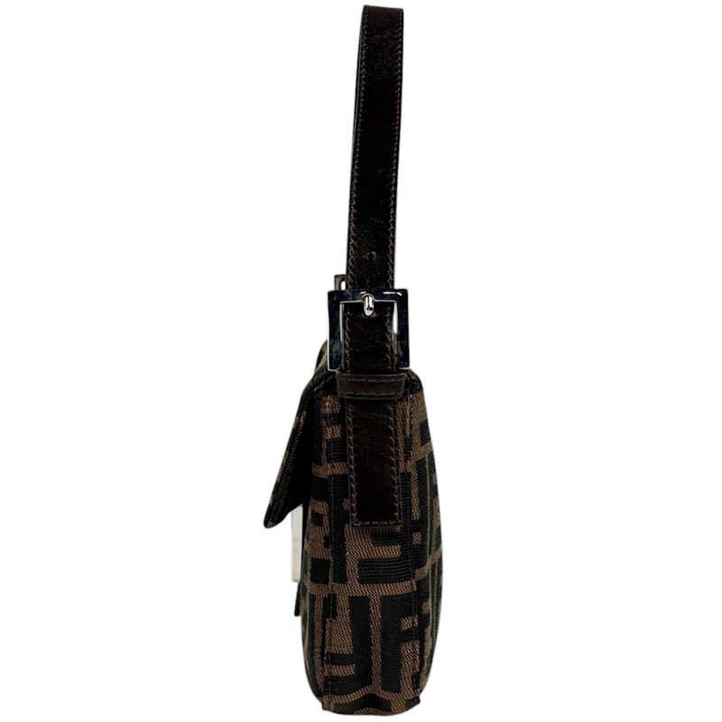 Fendi Zucca Pattern Mamma Bucket Shoulder Bag Canvas Brown
