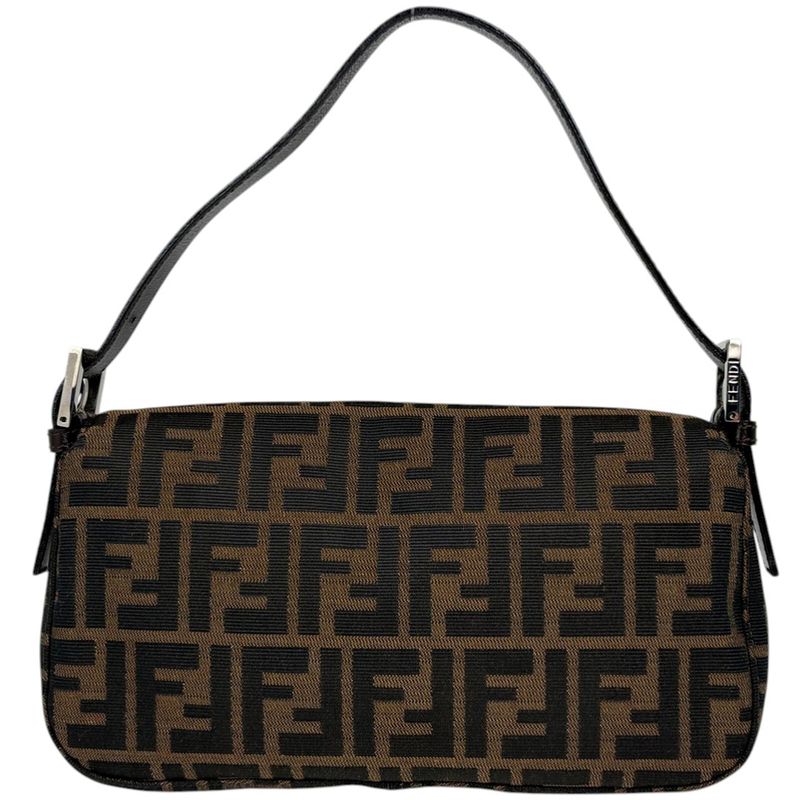 Fendi Zucca Pattern Mamma Bucket Shoulder Bag Canvas Brown