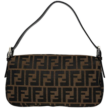 Fendi Zucca Pattern Mamma Bucket Shoulder Bag Canvas Brown