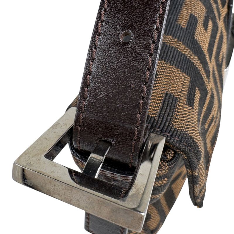 Fendi Zucca Pattern Mamma Bucket Shoulder Bag Canvas Brown