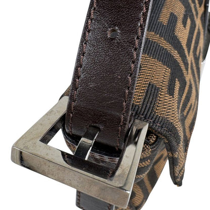 Fendi Zucca Pattern Mamma Bucket Shoulder Bag Canvas Brown